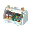 Wooden spoon and mini wooden ice cream cart toy role play game