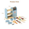 Wooden coffee machine toy set role play afternoon tea cake coffee