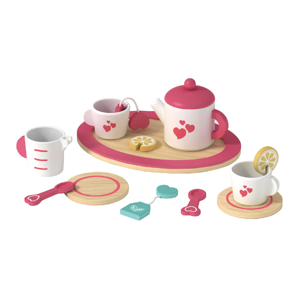 Wooden Afternoon Tea Dessert Set Children's Toy Educational Role Play Tea Party Set - Image 2