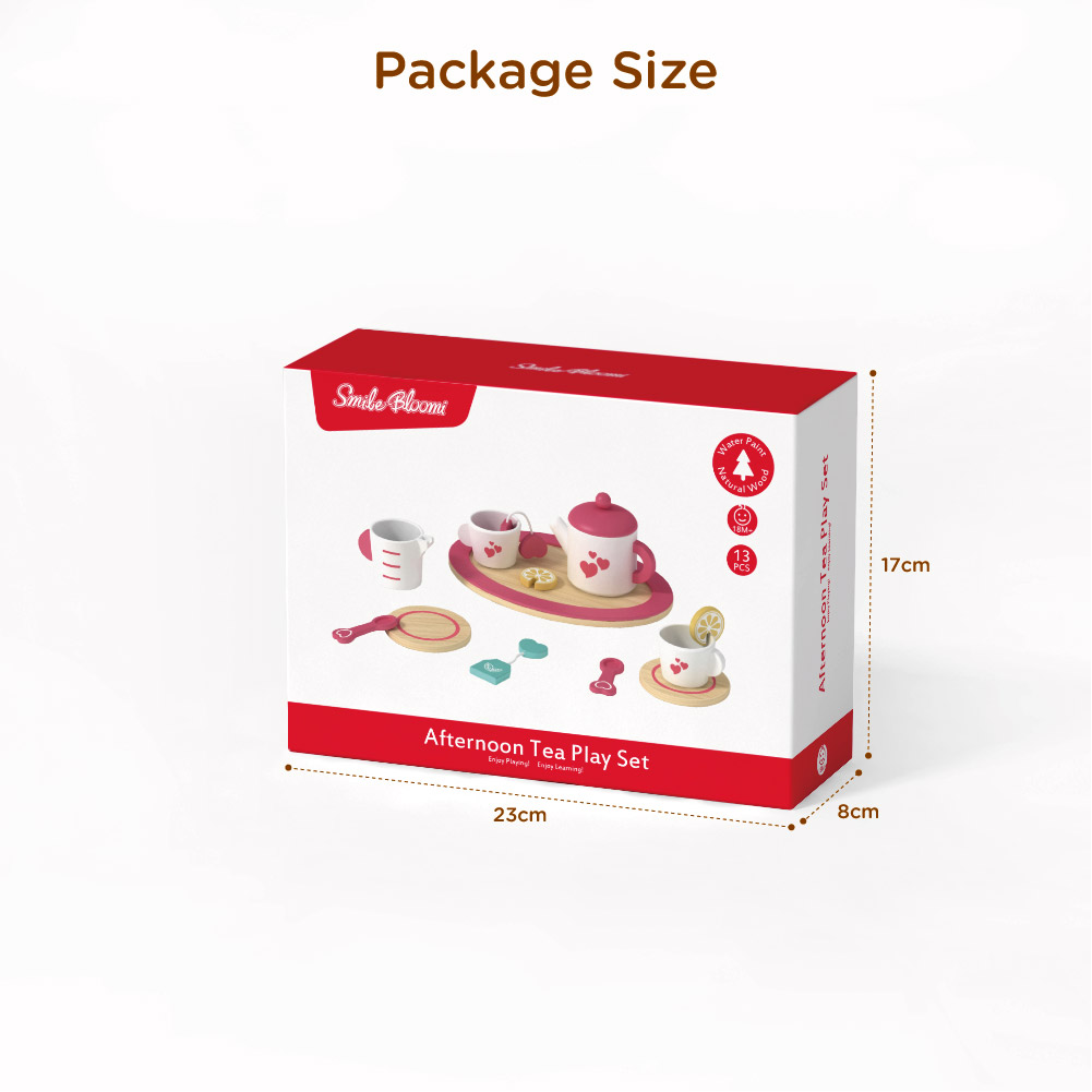 Wooden Afternoon Tea Dessert Set Children's Toy Educational Role Play Tea Party Set - Image 4