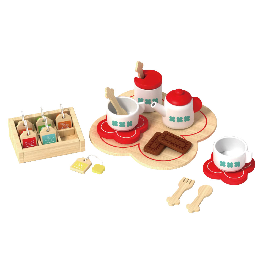 Wooden Afternoon Tea Set Children's Toys Educational Role Play Tea Party Set - Image 2