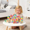 50PCS Castle Block | Wood Assembling Children Stacking Blocks Set | Building Toys for Creative Play