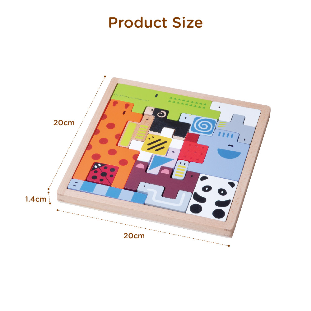 Wooden animal stacking rack creative stacking building block puzzle early education educational toys - Image 3