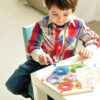 Montessori cartoon magnetic kids maze hexagon board wooden beads maze toys for kids wooden gam