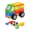 Wooden building block car Montessori educational toys Small stacking blocks DIY children's wooden car toys