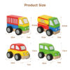 Wooden building block car Montessori educational toys Small stacking blocks DIY children's wooden car toys