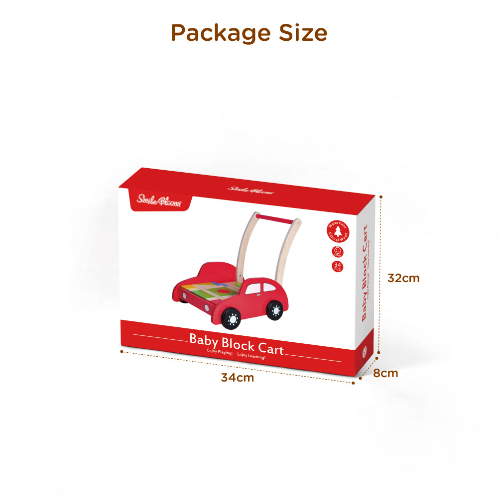 Children's wooden building block walker Multifunctional stroller Suitable for children's hand-eye coordination and creative stacking - Image 4