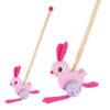 Wooden rabbit push rod toys, children's educational push and pull walking toys, develop motor skills