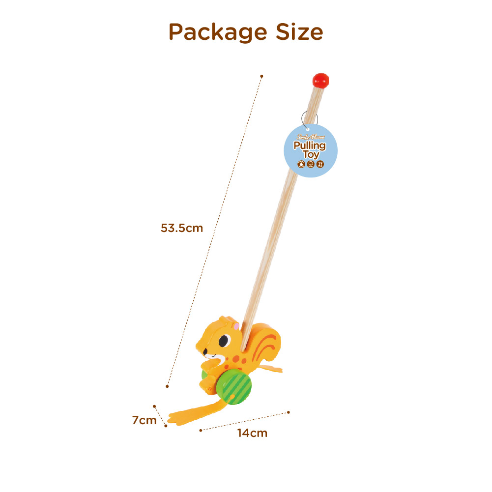 Wooden squirrel push rod toys, children's educational push and pull walking toys, develop motor skills - Image 5