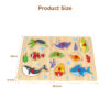 Montessori Children's Toys Cartoon Sea Animals Wooden Grab Board DIY Education Wooden Peg Puzzle