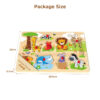 Montessori Children's Toys Cartoon Forest Animals Wooden Grab Board DIY Education Wooden Peg Puzzle