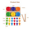 Wooden 6-piece colorful ball and bowl set color sorting toys children's Montessori toys early childhood education toys