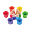 Color Sorting Classification Cup Wooden Peg Dolls in Cups Preschool Learning Education Fine Motor Skill Toy for Toddler