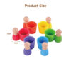 Color Sorting Classification Cup Wooden Peg Dolls in Cups Preschool Learning Education Fine Motor Skill Toy for Toddler