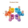 Color Sorting Classification Cup Wooden Peg Dolls in Cups Preschool Learning Education Fine Motor Skill Toy for Toddler