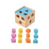 Educational activity wooden sorting cube game shape sorting toy building block box