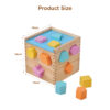 Educational activity wooden sorting cube game shape sorting toy building block box