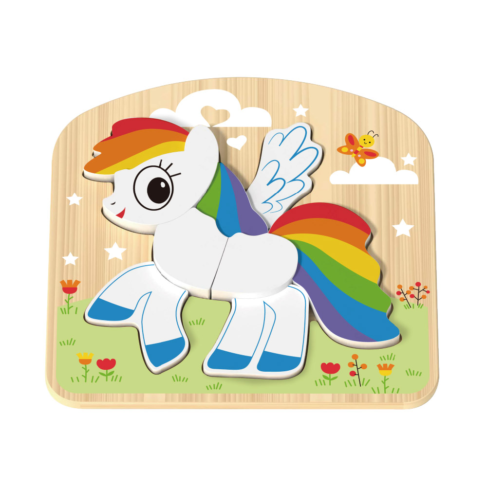 Wooden 3D puzzles, cartoon animals, children's cognitive puzzles Baby educational toys games - Image 2