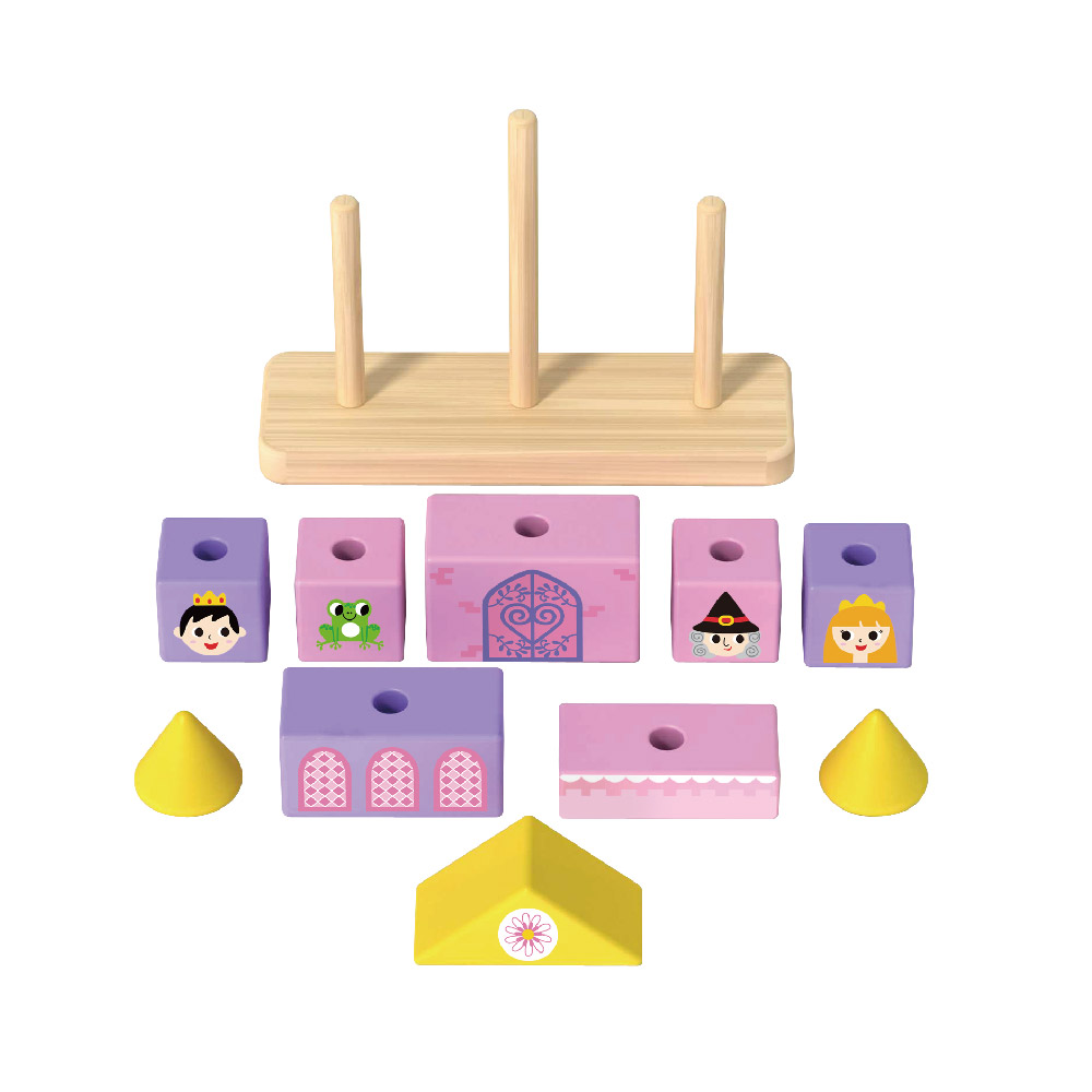 Wooden building block stacking Creative castle building block toys Children's sorting and stacking puzzle games Suitable for preschoolers - Image 2