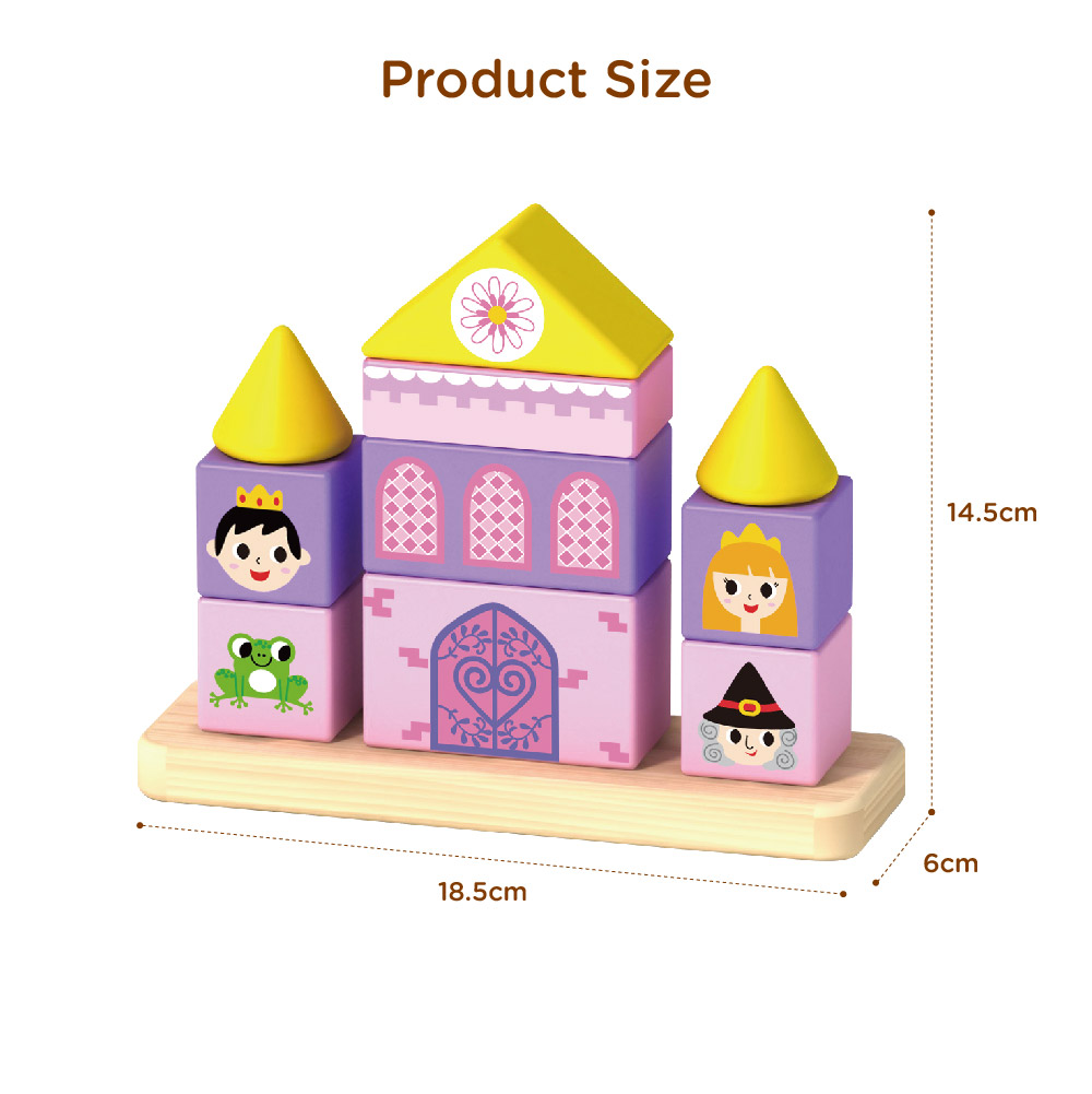 Wooden building block stacking Creative castle building block toys Children's sorting and stacking puzzle games Suitable for preschoolers - Image 3