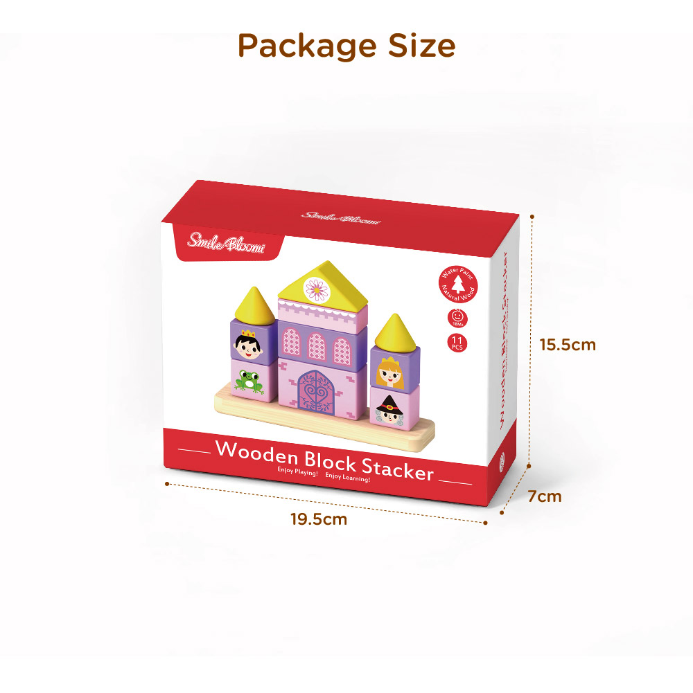 Wooden building block stacking Creative castle building block toys Children's sorting and stacking puzzle games Suitable for preschoolers - Image 4