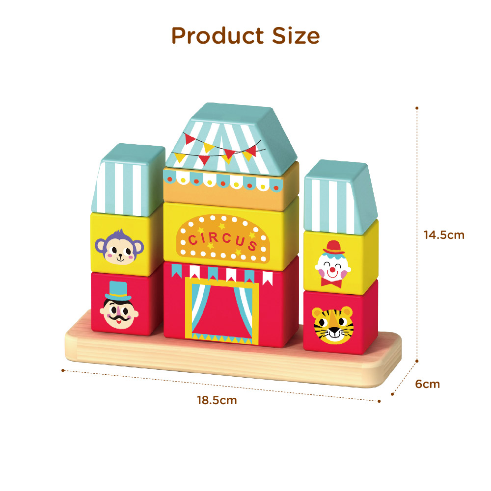 Wooden building block stacking Creative circus building block toys Children's sorting and stacking puzzle games Suitable for preschool children - Image 3