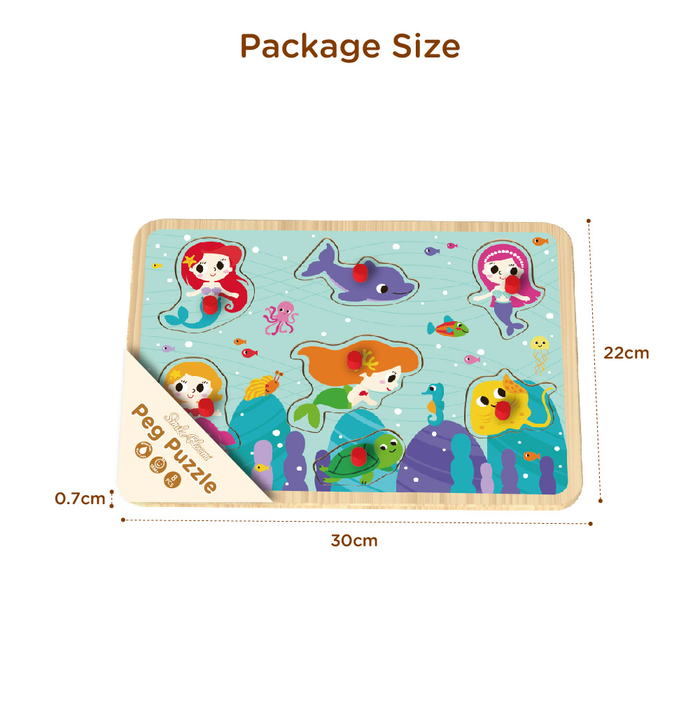 Early Education Montessori Colorful Wooden Mermaid Jigsaw Anima 3d Wooden Puzzle Game for Kids - Image 4