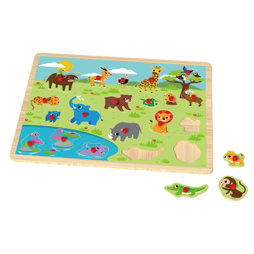 Early childhood educational toys forest animals Montessori baby wooden puzzle suitable for toddlers - Image 2