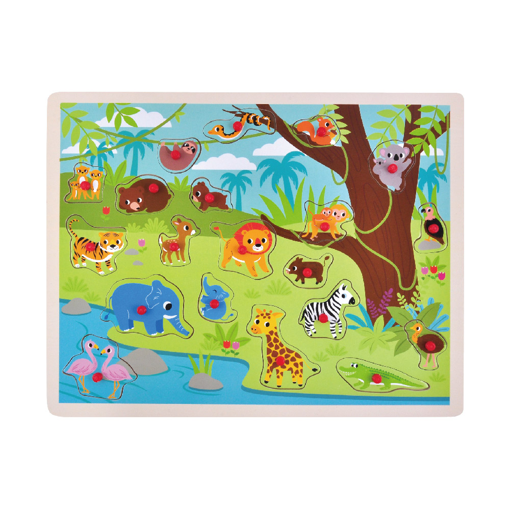 Early childhood educational toys forest animals Montessori baby wooden puzzle suitable for toddlers