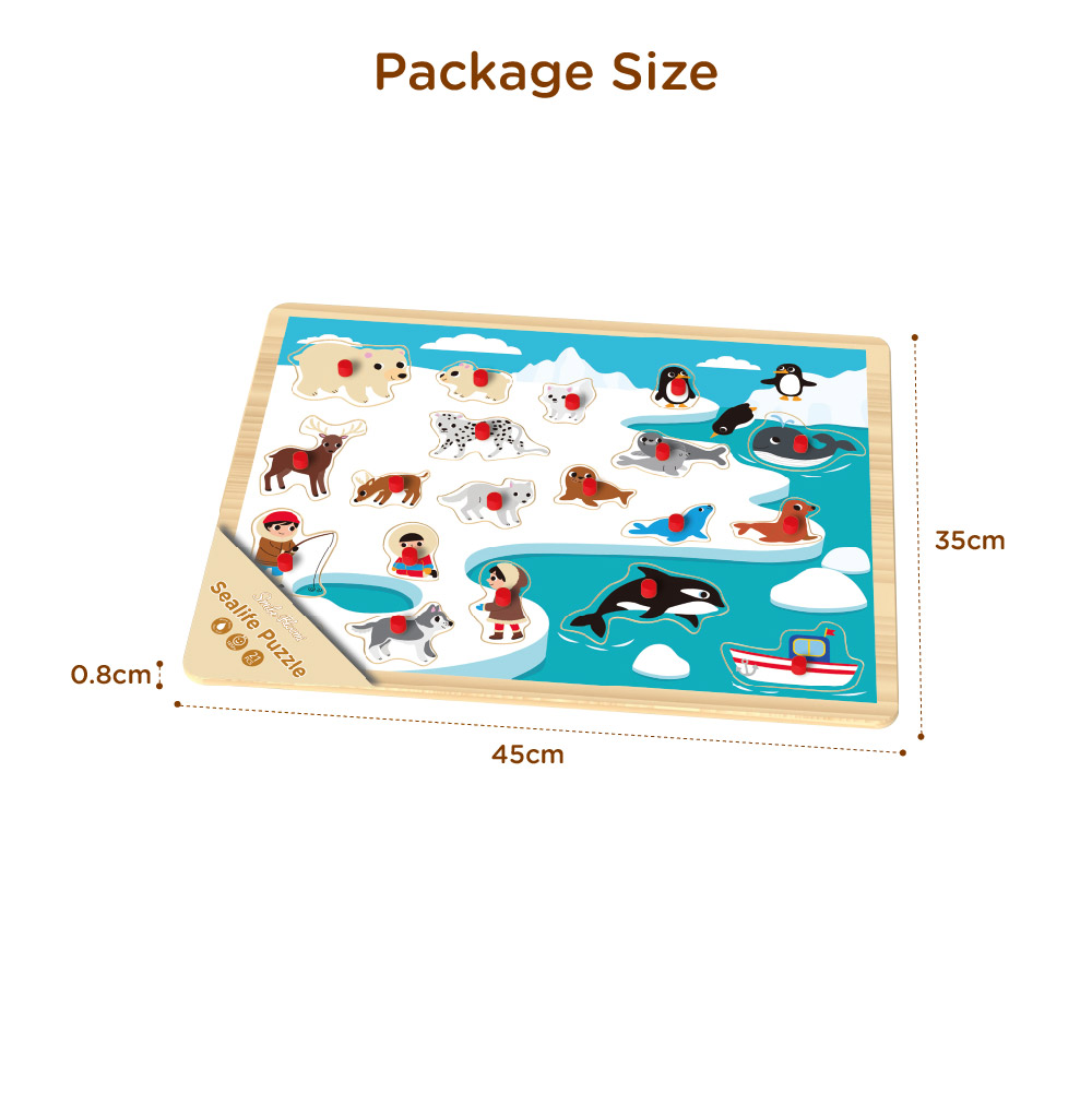 Toys for toddlers wooden glacier marine life marine life puzzle - Image 3