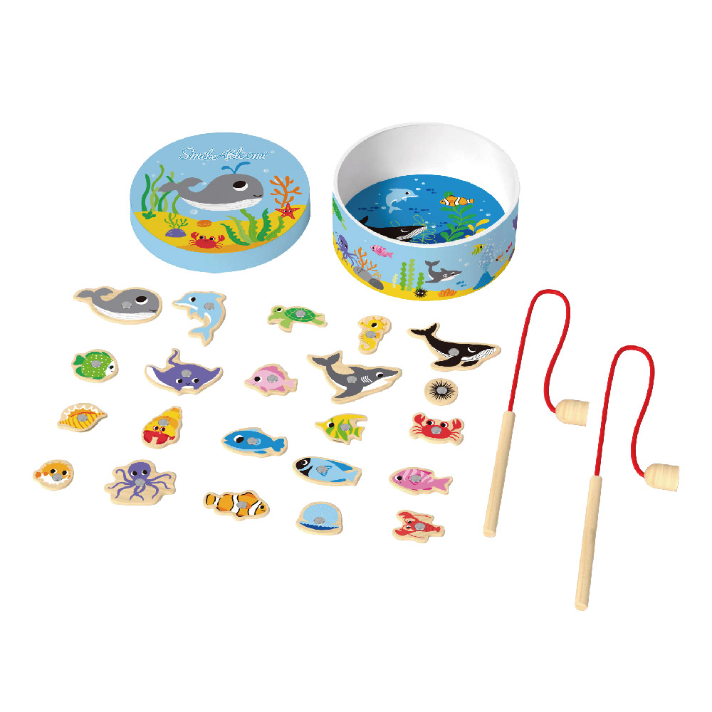 Children About Marine Animal Toys Wooden Toys Montessori Wooden Fishing Games - Image 2