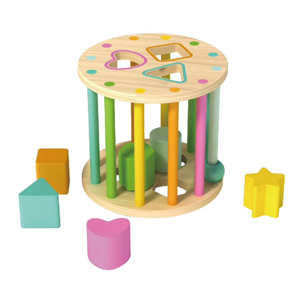 Wooden geometric shape building block box, Montessori children's educational shape recognition grasping ability training toys - Image 2