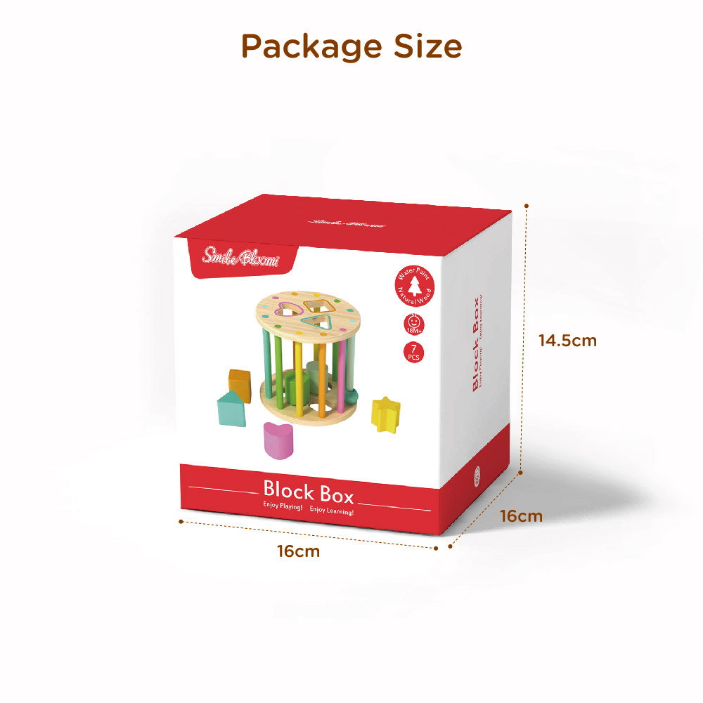 Wooden geometric shape building block box, Montessori children's educational shape recognition grasping ability training toys - Image 4