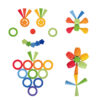 Wooden loose parts wooden mandala loose parts set sensory game toys loose parts game set 6 shapes 10 colors