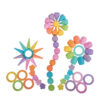 Wooden loose parts wooden mandala loose parts set sensory game toys loose parts game set 6 shapes 10 colors