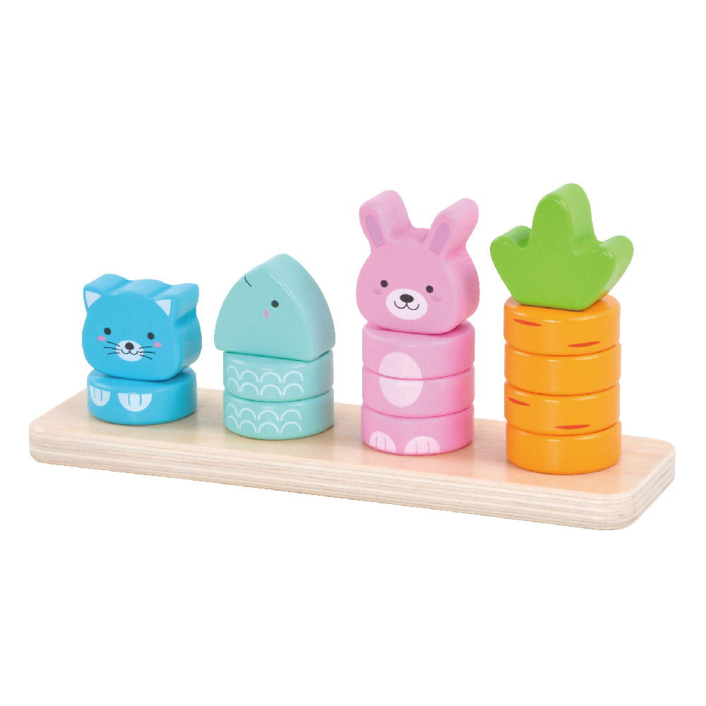 Wooden geometric shape building blocks, animal color matching stacking and classification toys suitable for early education intelligence matching games
