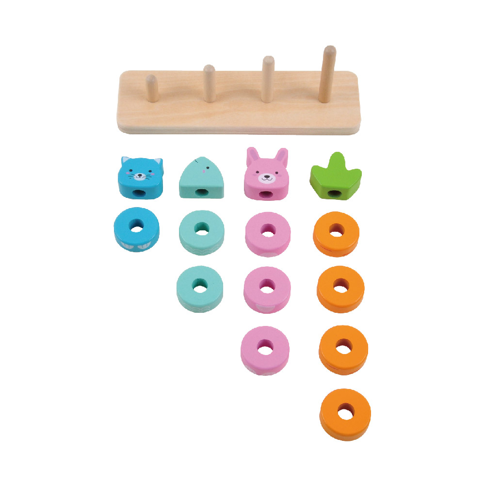 Wooden geometric shape building blocks, animal color matching stacking and classification toys suitable for early education intelligence matching games - Image 2