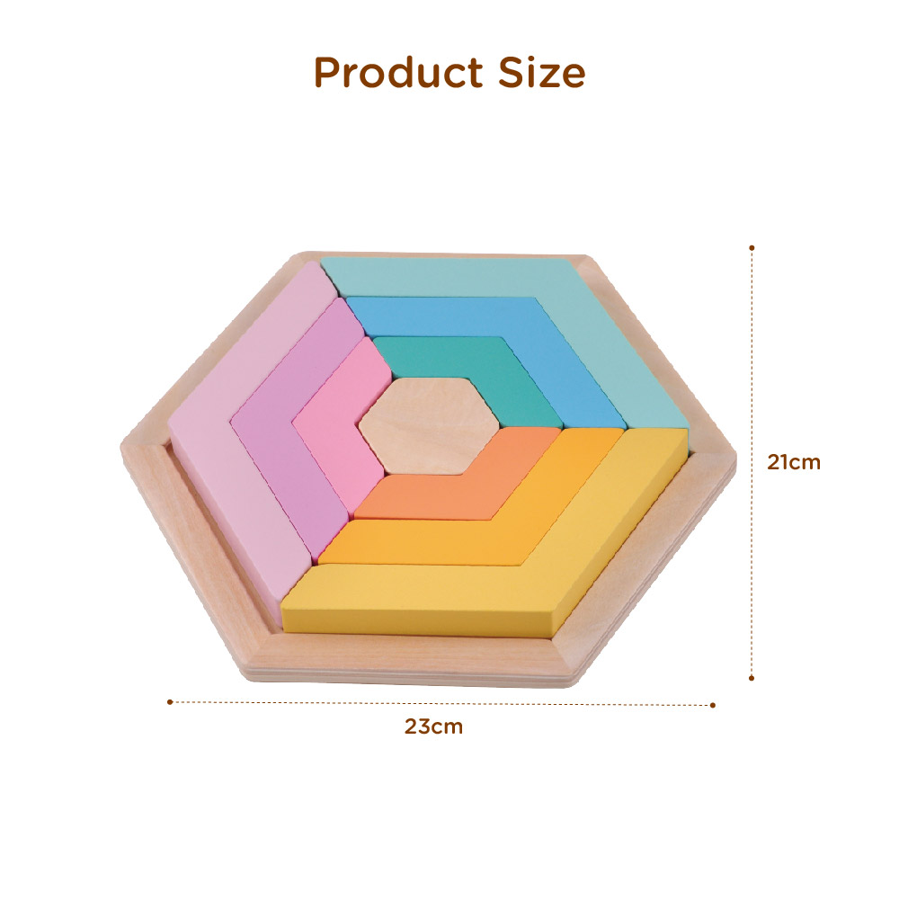 Wooden rainbow puzzle disc educational toys suitable for children's interactive games educational toys - Image 3