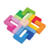 Wooden rainbow puzzle trays stacking games, educational toys