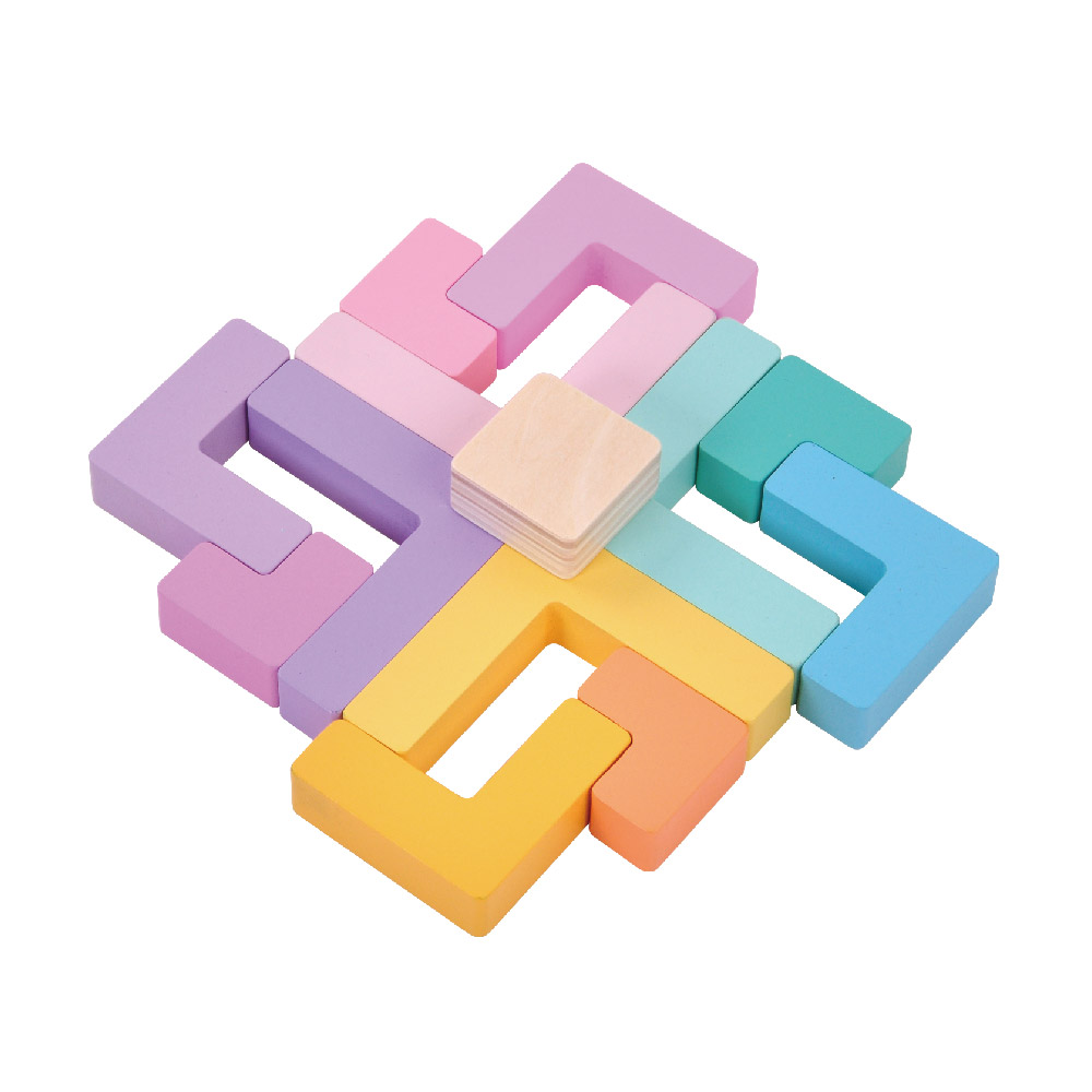 Building Blocks rainbow Stacking Game Blocks Puzzle Brain Teasers Toy
