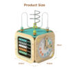 Activity Cube Beaded Toys for Kids Educational Circles Bead Wire Maze Gear Building Block Shapes Matching Graphic Cognitive Toys