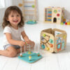 Activity Cube Beaded Toys for Kids Educational Circles Bead Wire Maze Gear Building Block Shapes Matching Graphic Cognitive Toys
