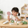 Wooden Cosmetic Set Children Role Playing Toys Fashion Hairdressing Makeup Toys Girls
