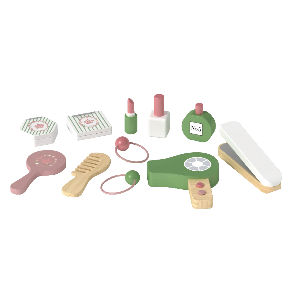 Wooden Cosmetic Set Children Role Playing Toys Fashion Hairdressing Makeup Toys Girls - Image 2