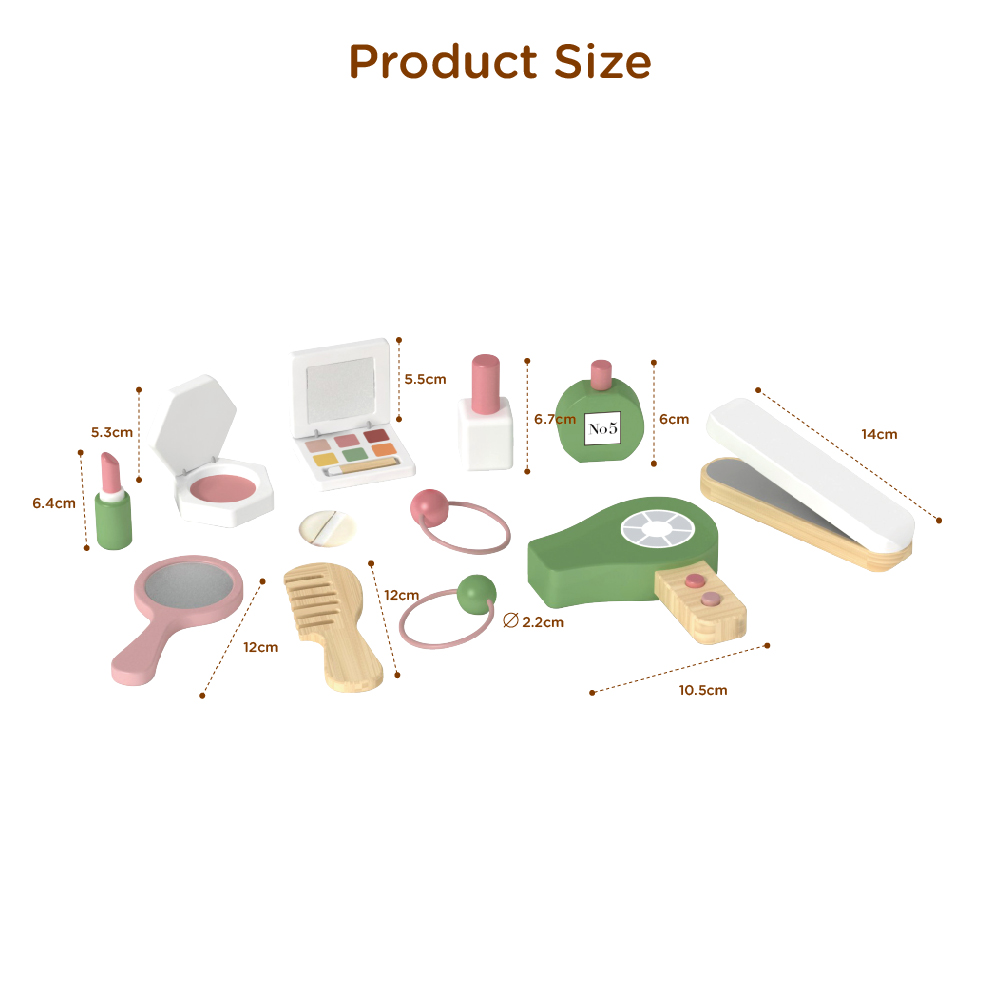 Wooden Cosmetic Set Children Role Playing Toys Fashion Hairdressing Makeup Toys Girls - Image 3