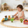 Wooden Train Animal Farm Assembly Track Toy Set