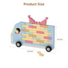 Wooden building block stacking games Wooden colored balance blocks Color recognition toys for preschoolers