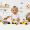 Children's wooden vehicle toys mini racing cars, creative fun racing cars, suitable for boys and girls