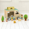 Wooden camping RV set, children's play house toys, forest picnic educational toys suitable for preschool children