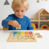 Wooden Numbers Children Montessori Learning Jigsaw Puzzle Early Education Activity Board Toy